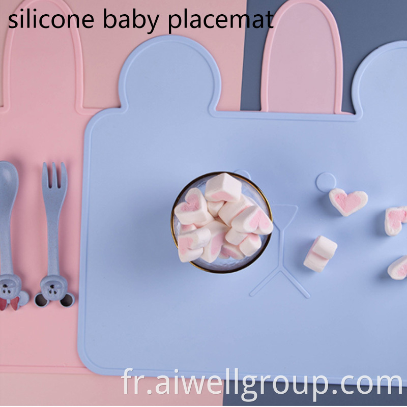 Cartoon Cute Rabbit Baby Silicone Meal Placemat